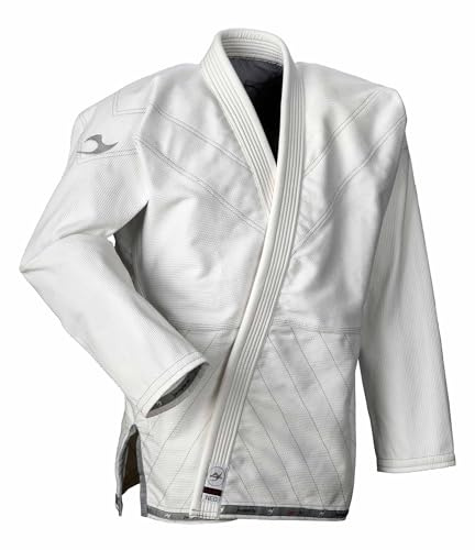 Ju-Sports BJJ Jacke Fortaleza pro Weiß A3H I Jujutsu Anzug für Erwachsene I Kampfanzug mit extra verstärkten oft beanspruchten Stellen I Aus einem Stück geschneidert I 100% Baumwolle