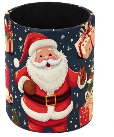 Gifts Santa Claus Desk Pen Holder, Pencil Pen Desk Organizers, Pencil Holder Pencil Case Cup Pencil Bag for Desk Office Pen Case for School, Kids