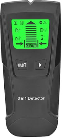 Rilevatore di cavi, rilevatore di linee 3 in 1, display LCD e allarme acustico, scanner a parete for bulloni di legno, linee elettriche, tubi metallici (Color : Black)