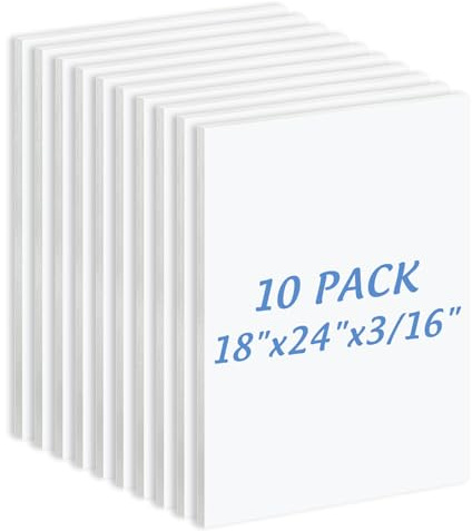 Golden State Art, 10-pack vit skumskiva 45 x 65 cm, 0,6 cm tjock, syrafri Foma Core affischbräda för montering, hantverk, konst, presentation