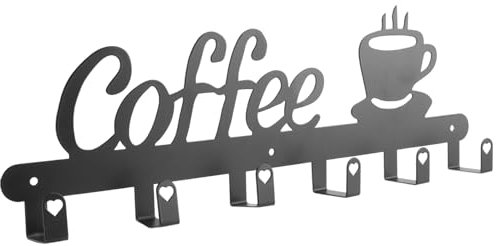 iFutniew Soporte para de Café Montado en Pared, Letrero DecoracióN para Barra de Café,Soportes para Estantes para Tazas de Café, Colgador de Café,Perchero para Tazas de Café
