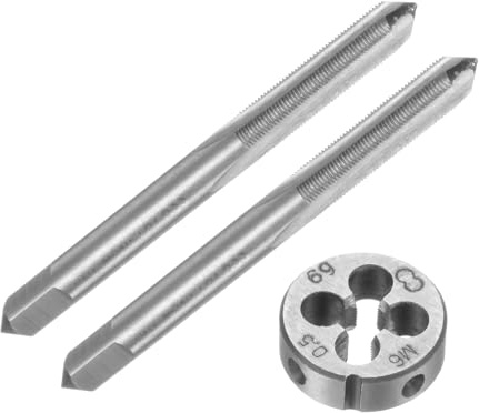 QUARKZMAN Gewindebohrer und Schneideisen Set M6x0.5, 2stk. Maschinengewindebohrer / 1stk. Schneideisen, Gewindeschneider und Schneideisen Set