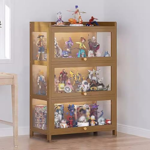 ZXTRYBHD Acryl Vitrine mit Schranktür, Minimalistischer Schaukasten, Curio-Sammlervitrine-Ausstellungsregal, für Wohnzimmer (Size : 3-tier storage)