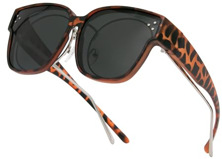 Long Keeper Polarisierte Überzieh Sonnenbrille Damen Herren Winddichte Sonnenbrille Überbrille für Brillenträger Große Sonnenbrille Mode mit UV400 Schutz