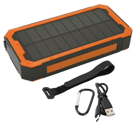 Bonbela Solar 36800mAh Caricatore Portatile Solar Power Bank con 36 LED per Arrampicata Solar Power Bank (Arancia)