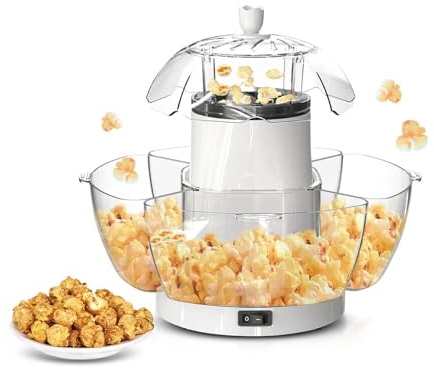 hxoity Hot Air Electric Popcorn Machine Electric Small Hot Air Popcorn Popper Making Healthy Oil Free Popcorn with Measuring Scoop for Movie Night Kids Party Healthy Snacks