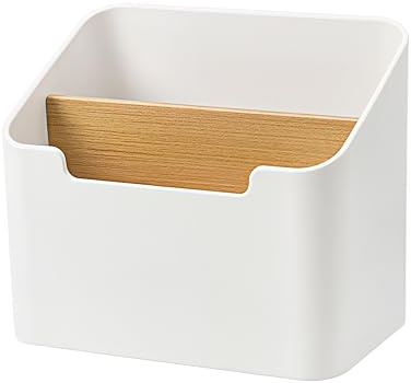 Niboken Fernbedienung Halter Organizer, Bambus Tisch Organizer mit Abnehmbar Fächer, Holz Schreibtisch Stiftehalter, Kosmetika Make-Up Aufbewahrungsbox für Büro Schule Wohnzimmer