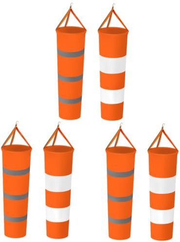 CAXUSD 6 Piezas manga de viento reflectante decoración exterior decoración jardin decoraciones de aviones decoración de escultura manga de viento de medición Manga de viento fluorescente