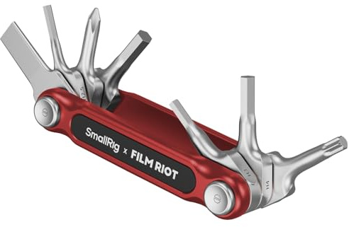 SMALLRIG x FILM RIOT Ensemble d'outils Pliables 7 en 1 avec Tournevis et Clés Hexagonales, Positionnement à Angles Multiples, Conception Portable et Compacte (Rouge) - 4811