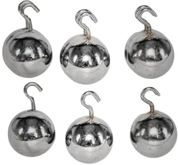 Saini_MEDICOS 6 Stück einfache Pendel Metallkugel 25 mm Durchmesser mit Haken, für Physiklabor, Laborexperimente und allgemeine Zwecke, Stahl (24 Stück)