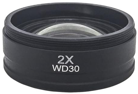 Mikroskop-Zubehör, 2 x Barlowlinse, Stereomikroskop-Hilfslinse, Befestigungsgewinde, 42 mm, 48 mm, 50 mm, 52 mm x 0,75 mm, Abstand 30 mm, Haltbarkeit und zuverlässige Leistung (Montagegewinde 42 mm)