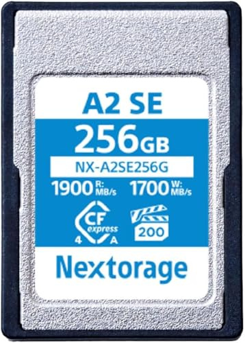Nextorage Marque Japonaise CFexpress 4.0 Type A 256 Go Compatible avec Sony | Max Lect. 1700MB/s, Écr. 1900MB/s, 8K, VPG200, Rafale haute vitesse, Sony Alpha/FX, NX-A2SE1024G