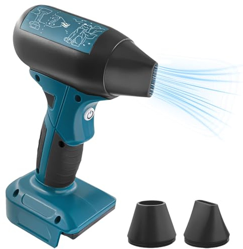 Mini lövblåsare kompatibel med Bosch 18 V, 4-växlad Jet Dry minifläkt 130000 RPM borstlös luftblåsare, bärbar för rengöring av PC, tangentbord, bil