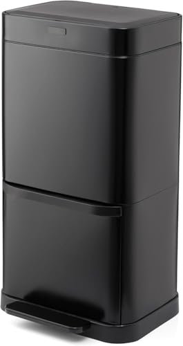 SWKA4501BLKN Swan Stealth Dual Recycling Sensor Bin, Retainer Ring, Iron Body, 70L, Black, 37