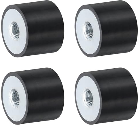QUARKZMAN 4 Stück 25 x 20mm M8 Gewindebuchsen Schwingungsisolatoren Flache | Silentblock-Basisblock, Aus Gummi, Ersetzt Antivibrationspads