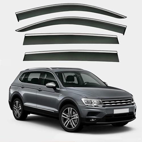 HAVERN Auto Autofenster Windabweiser für VW Tiguan (5seat) MK2-AD/BW 2017, Regenabweiser Integrierte Deflektoren Seitenscheibenabweiser Luftabweiser