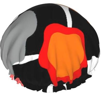 Duschhaube mit Retro-Blumenmuster für Damen, wiederverwendbar, doppellagig, stilvoll, weich, mit Futter, Gummiband