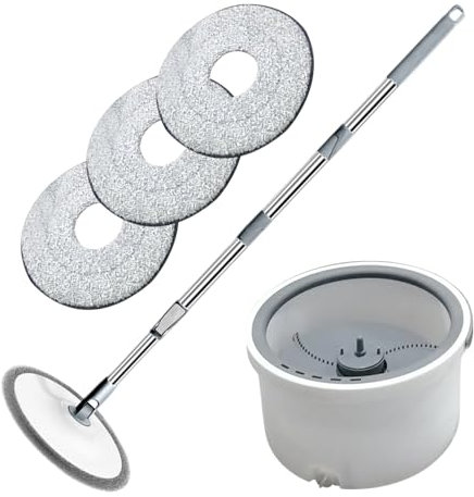 Fyrdyn Mop With Bucket Set,Spinner Cleaning Mop Single Bucket Kit With Wringer - Compact Floor Cleaner Tool for Bathroom Tile Hardwood Floor Kitchen Living Room