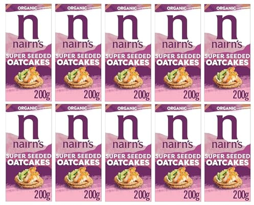 Nairn's Super Seeded Oatcakes, 200g (Pack of 10) - Healthy Snacks