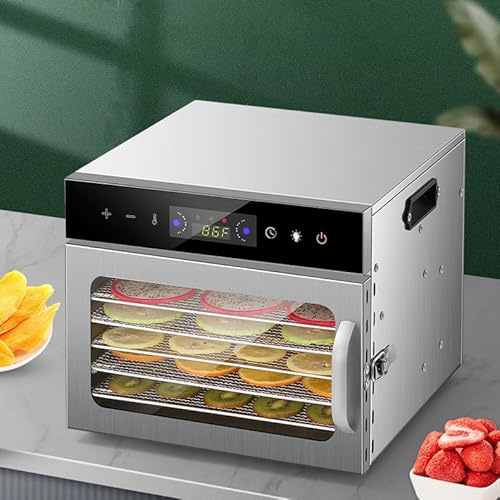 CRBUDY Déshydrateur Alimentaire Commercial pour Herbes et Champignons, déshydrateur à Niveaux, minuterie et température, avec 12 Plateaux, 18 Couches (8 Couches)