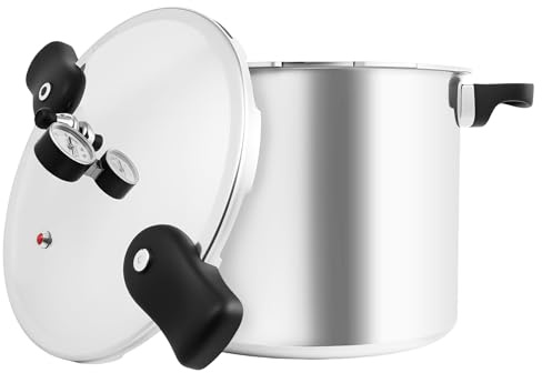 Olla a presión de aluminio, olla a presión de 22 litros, 90 kpa de alta presión para sopas asadas, olla de aluminio fundido, anillo de sellado de silicona, camping familiar