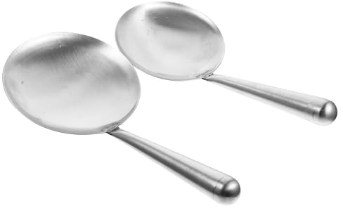 BESPORTBLE Lot de 2 Cuillères à Tofu en Acier Inoxydable Petite et Grosse Taille Cuillères Cuisine Multi-Usages pour Service de Riz et Aliments Accessoire Pratique pour Maison et