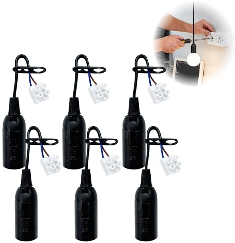 6PCS E14 Douille, Douille E14 Pour Installation Plafond Et Suspension, D-ouille Ampoule E14 À Visser Pour Éclairage Intérieur, D-ouille De Chantier Pour Connexion Électrique Et Usage Décoratif