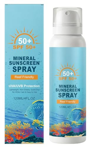 Bloqueador solar en aerosol – UVA/UVB SPF50 Mist, 4.1 fl oz protector solar hidratante para cara cuerpo hombres adolescentes mujeres viajes vacaciones playa deportes al aire libre