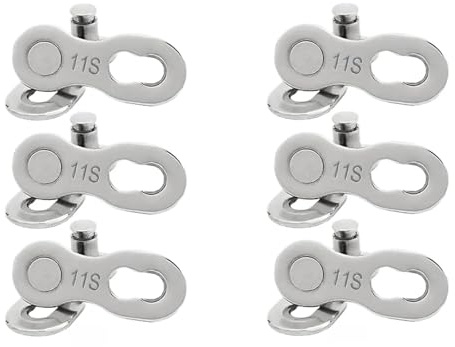 Lot de 6 paires d'antivol pour chaîne de vélo 11 vitesses - Compatible avec Shimano et autres chaînes à 11 vitesses - Maillon de chaîne de vélo en acier traité thermiquement - Avec aide au montage