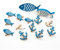 Logbuch-Verlag Set de 14 Piezas de Madera de diseño Marino en Color Azul mar - decoración Marina