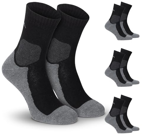 gipfelsport Wandersocken Herren & Damen, Outdoor Trekkingsocken | Hiking Socks, Wanderstrümpfe aus Merinowolle | Trekking Socken für Wandern mit extra Polster | Größe 45-47 I Schwarz, Dick I 3x Paar