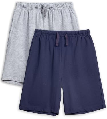YOUNGSOUL Kinder Sweat Shorts 2er Pack Mädchen Jungen Kurze Hose Sommer Sporthosen
