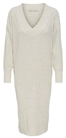 Mujer Vestido Punto Manga Larga Oversized Fit Suéter Largo Cuello V ONLTessa Nuevo