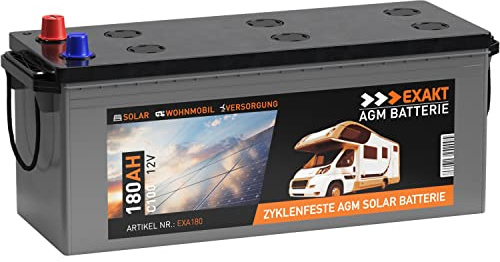 EXAKT AGM Batterie 180Ah 12V Solarbatterie Wohnmobil Boot Versorgung 170Ah