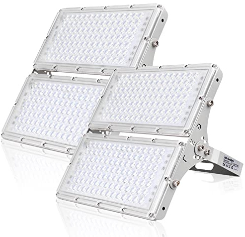 Viugreum 2 PCS 200W Proyector LED, Lámpara de Interior Exterior 20000LM, Foco LED Exterior IP66, Iluminación de Seguridad Blanco Frío 6000-6500K, Proyector LED Floodlight Ideal para Jardín, Garaje