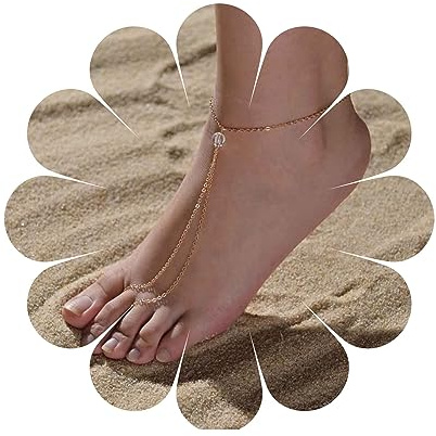 Yheakne Boho Kristall Barfuß Sandale Kette Fußkettchen Gold Cz Knöchel Armband Zehenring Fußkettchen Vintage Strass Fußkettchen Armband Sommer Fußkette Schmuck Für Frauen Und Mädchen Sommer Geschenke