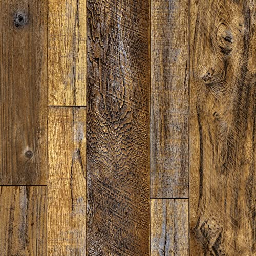 Abyssaly Klebefolie Möbel Holzoptik Möbelfolie Selbstklebende Folie Holz Tapete 44cm X 500cm Braun Vintage Streifen Folie Wasserdicht Wandtapete für Möbel Wände Schränke Küche Tische