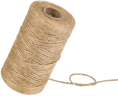 Garten Schnur 100 m Juteschnur, Hanfschnur, Schnur for Basteln, langlebiges Juteseil, Geschenkverpackung, Heimdekoration, Gartenarbeit, 2 mm dick