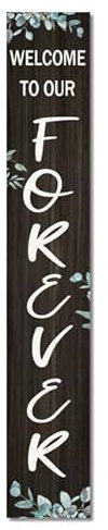 Horienteeon Panneau « Welcome To Our Forever Wedding » avec support, panneau de bienvenue de mariage personnalisé – Panneaux de mariage en bois – Décorations de mariage et de réception rustiques 120 x