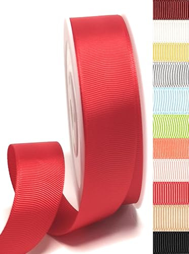 Schleifenband Ripsband 25 Meter x 25 MM Rot Ripsschleifenband Dekoband Geschenkband