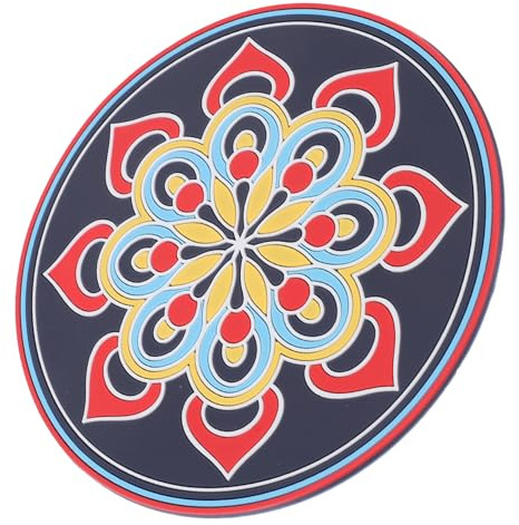 TOPPERFUN Buddhistische Klangschalenmatte Großzügiges Abgerundetes Kissen Handgefertigt Langlebig Leichte Meditationsunterlage Mandala Dekoration für Entspannung und Klangtherapie