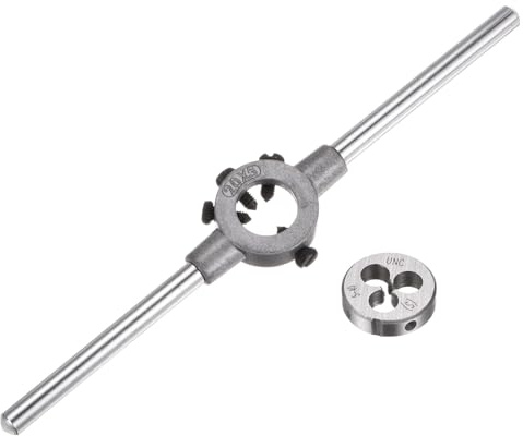 QUARKZMAN Schneideisen und Schneideisen Zubehör 20x5mm(M3-4)/5-40UNC, Runde Schneideisen Set, HSS Schneideisen Reparaturwerkzeug