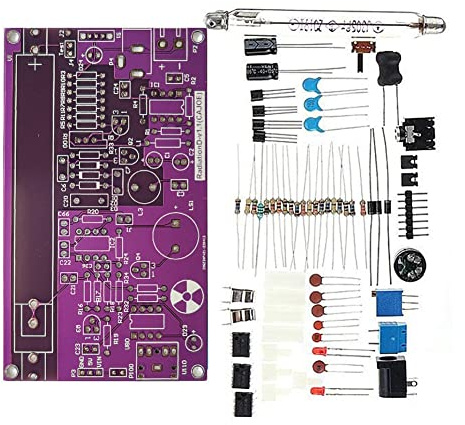 Naemriee Modulo di Kit di Parti di Misuratore Geiger DIY Non Assemblato Rilevatore di Radiazioni Nucleari con Funzione di Allarme Suono e Luminoso