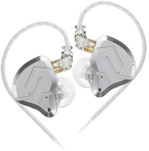 Yinyoo KZ ZSN Pro 2 In Ear Monitors, KZ Wired Earbuds Headphones with Hybrid 1ba 1dd Drivers, High Fidelity Musicians in-Ear Earphones with Tangle-Free Cable for Gaming