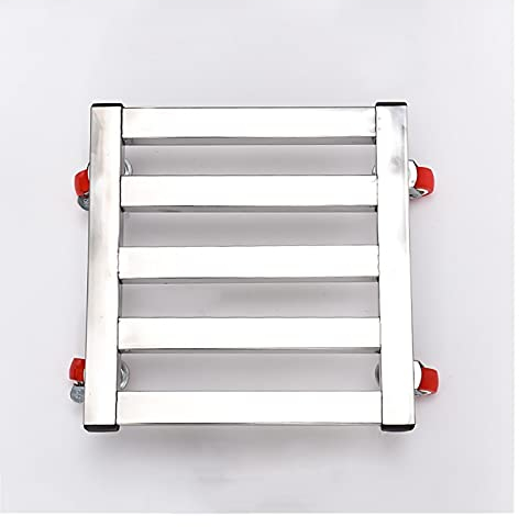Pflanzen-Caddys, quadratischer Pflanzenständer aus Metall, Gusseisen, Pflanzenständer mit Rädern, robustes Blumentopfregal für den Außenbereich auf Rollen, Halter für Rolluntersetzer für den Innenber