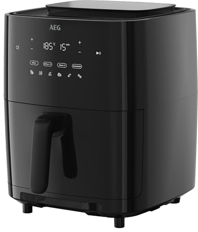AEG AAF7SB Freidora de Aire sin Aceite, 6,9 L, Airfryer con 10 Programas Automáticos, Cocina al Vapor, Freír, Asar, Hornear y Gratinar, Pantalla Táctil, Apto Lavavajillas, Negro
