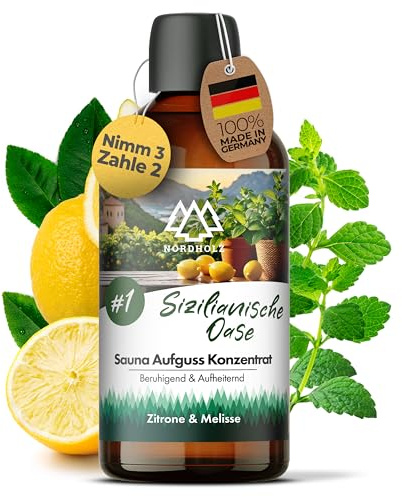 Nordholz Saunaaufguss 100ml, 60 Sorten, Premium Aufgussmittel Konzentrat