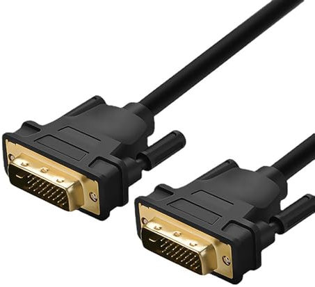 ciciglow Câble DVI Mâle vers Mâle 1080P, Connecteur plaqué Or, Cordon DVI 24+1 Broches pour Moniteurs, PC, Téléviseurs, Supports 3840-2160P, Conception à Visser, PVC, OFC, pour