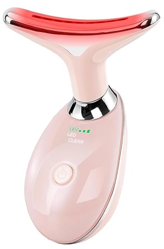 True Beauty Glow Facial Massager, 7 LED Facial Sculptor, Electric Face and Neck Massager, Firming Wrinkle Removal Tool, Face Sculpting Device (Pink)