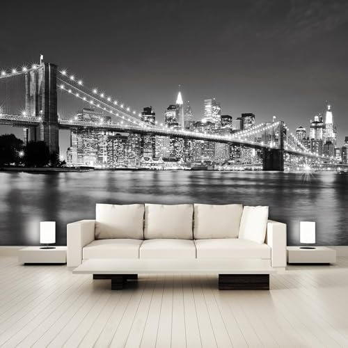 Fotomurale New York Carta da Parati Grigio 3D Fotomurali In Tessuto Non Tessuto 300x210 Decorazione Parete Camere da Letto Soggiorno Pareti Murale Poster Giganti a.1340